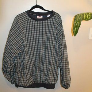 CLOSET CLEAROUT VTG SLAZENGER golf green blue Plaid Pullover Windbreaker - XL